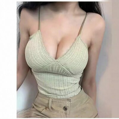 Lace-trimmed camisole top