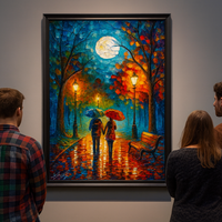 Moonlit Stroll - Romantic Rain Walk Under Autumn Glow - Thumbnail 1