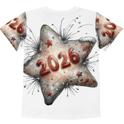 Happy New Year Star Kids cotton crew neck t-shirt