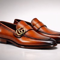 Crafted Leather Mens Designer Classic Luxury High Tan Patina Leather Moccasin Loafers Dress Shoes - Thumbnail 2