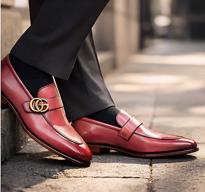 Crafted Leather Mens Designer Classic Luxury Pink Leather Moccasin Loafers Dress Shoes