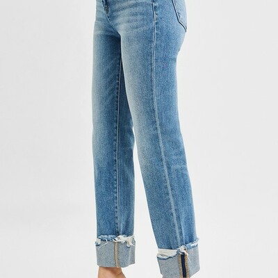 Risen high rise crop straight jean