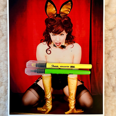 Last remaining "bunny club" signed & kissed 8x10 glossy print