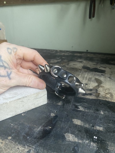 Premade Tall British Stud & D-Ring Wristband