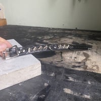 Premade Tall British Stud & D-Ring Wristband - Thumbnail 1