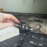 Premade Tall British Stud & D-Ring Wristband - Thumbnail 2