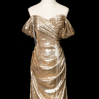 Gold Sequins Mermaid Long Prom Party Dress - Thumbnail 2