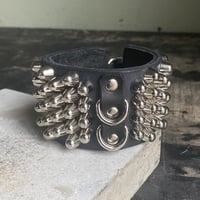 Premade D-Rings 5-4-5 short British studs Cuff - Thumbnail 2