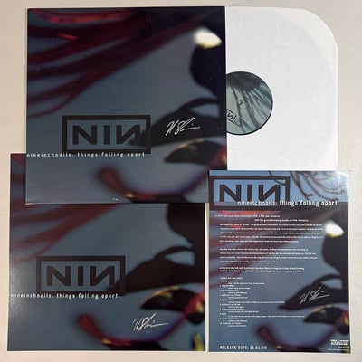 NIN "Things Falling Apart" Signed Vinyl + Promo Flat + Promo Sales Sheet