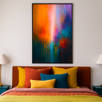 Radiant Ascent - Abstract Drips in Pink, Orange, and Teal - Thumbnail 3