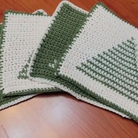 Handmade Christmas Tree Crochet Potholder - Thumbnail 1