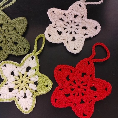 Handmade Crochet Star Ornaments