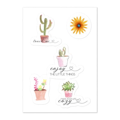 Cactus and Flowers Sticker sheet