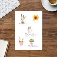 Cactus and Flowers Sticker sheet - Thumbnail 1