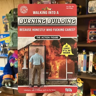 Burning building figure - male