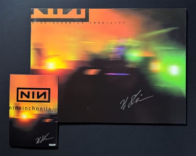 RARE: Nine Inch Nails 2000 Fragility v2.0 Tour Book + Promo Postcard signed by Me