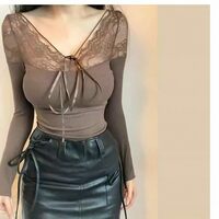 Lace-paneled long-sleeved T-shirt - Thumbnail 3