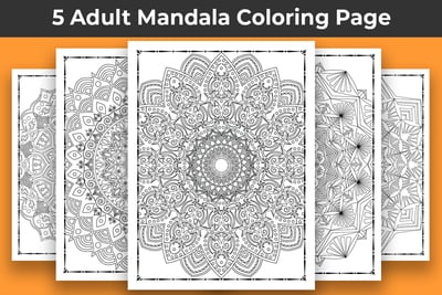 Adult Mandala Coloring Pages | Set of 5 Printable PDFs