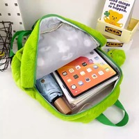 Funky Green Face Plush Backpack - Thumbnail 5