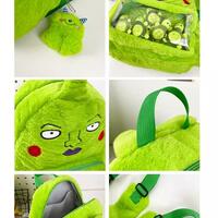 Funky Green Face Plush Backpack - Thumbnail 6