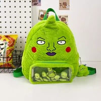 Funky Green Face Plush Backpack - Thumbnail 3