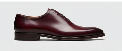 Crafted Leather Mens Designer Classic Luxury Wholecut Burgundy Patina Leather Dress Lace up Shoes