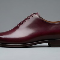 Crafted Leather Mens Designer Classic Luxury Wholecut Burgundy Patina Leather Dress Lace up Shoes - Thumbnail 1