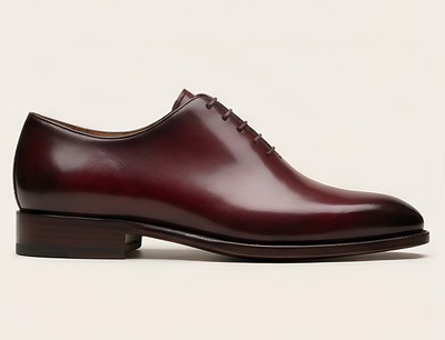 Crafted Leather Mens Designer Classic Luxury Wholecut Burgundy Patina Leather Dress Lace up Shoes