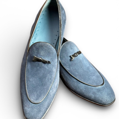 Crafted leather handmade men genuine suede leather moccasin loafers dress shoes