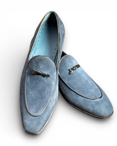 Crafted Leather Handmade Men Genuine Suede Leather Moccasin Loafers Dress Shoes