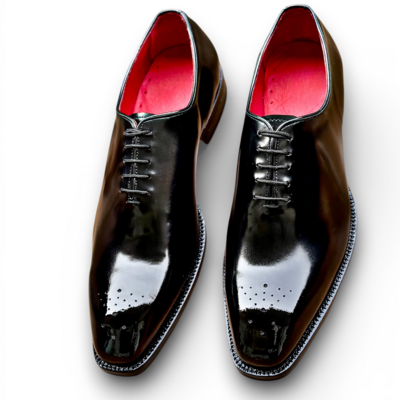 Crafted leather classic black calf leather oxford lace up dress shoes - Thumbnail 5