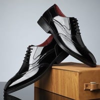 Men's pointed toe lace-up casual shoes 3 colors - Thumbnail 1