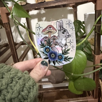 Praise hare bunny sticker 