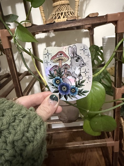 Praise hare bunny sticker 