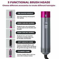Magic Styler 4-in-1 Airstyler Curling Iron Brush Air Curler Air Styler Wrap Multi Hair Styler for Fast Hairstyle(Gray Purple) - Thumbnail 3