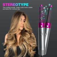 Magic Styler 4-in-1 Airstyler Curling Iron Brush Air Curler Air Styler Wrap Multi Hair Styler for Fast Hairstyle(Gray Purple) - Thumbnail 2