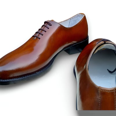 Crafted leather handmade men classic brown calf leather whole oxford lace up dress shoes - Thumbnail 3