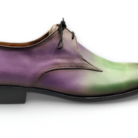 Crafted Leather Purple Green Patina Handmade Men Oxford Lace up Dress Shoes - Thumbnail 1
