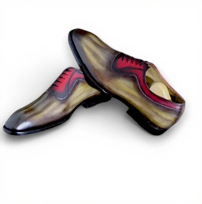 Crafted Leather Handmade Men Classic Patina Oxford Lace up Dress Shoes 