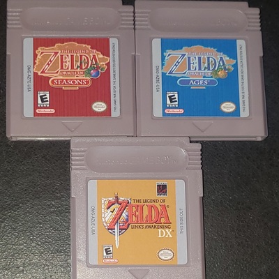 Legend of zelda oracle of ages, seasons, link's awakening dx gbc video game