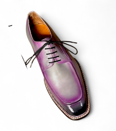 Crafted Leather Purple Patina Calf Leather Dress Lace up Men Shoes