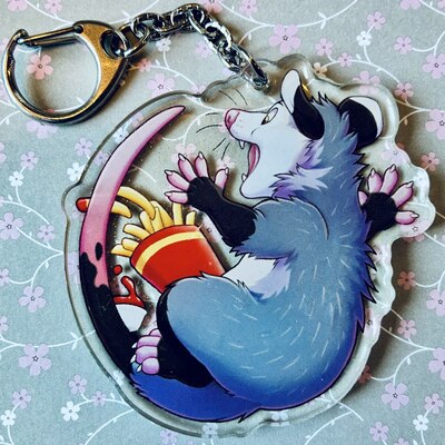 Opossum fries keychain (large)