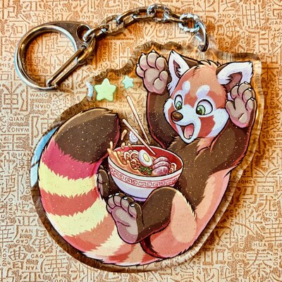 Red Panda Ramen Keychain