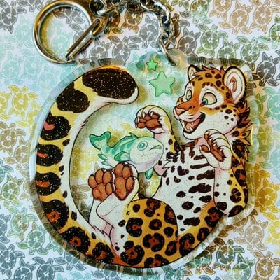 Jaguar fish keychain
