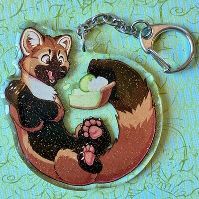 Pie marten keychain