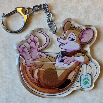 Mouse tea keychain