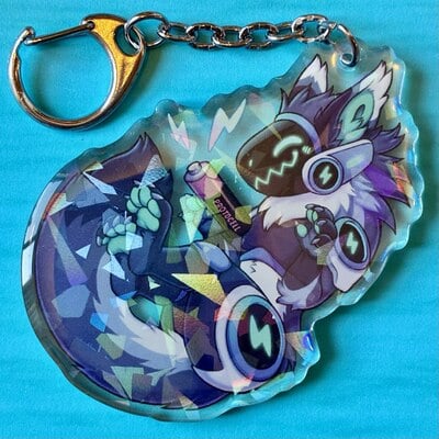 Protogen battery keychain