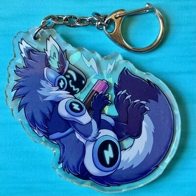 Protogen battery keychain