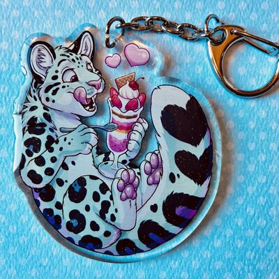 Snow leopard Parfait Keychain (Large)