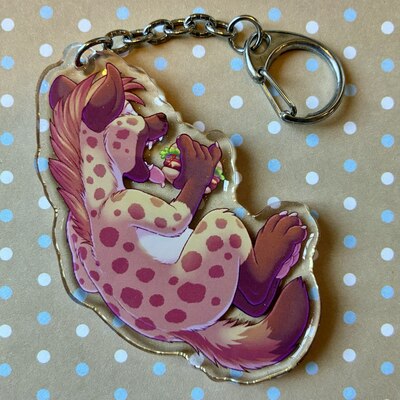 Hyena burger keychain 